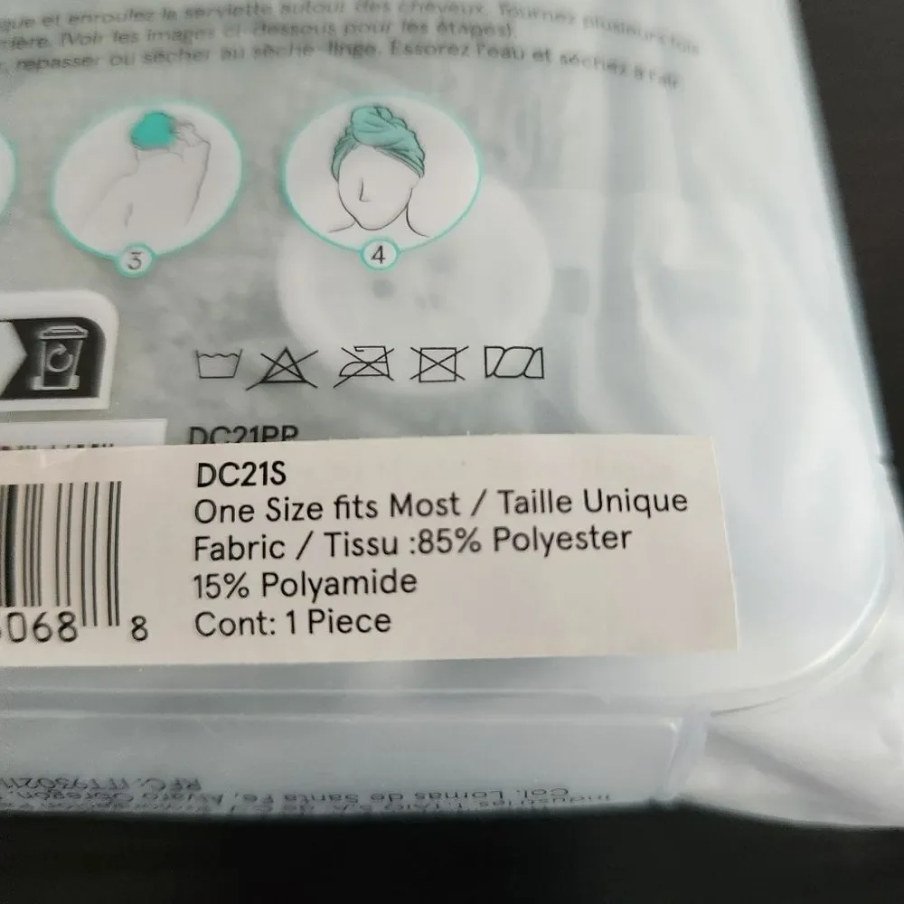 Daily Concepts Hair Towel Wrap Quick Dry Mint Green